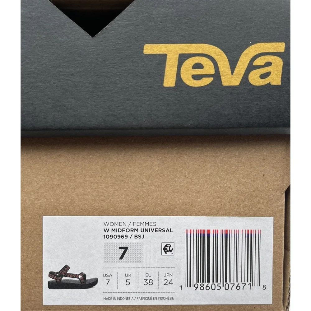 Teva Midform Universal Womens Sport Platform Sandals Size 7‎ Black Floral Multi